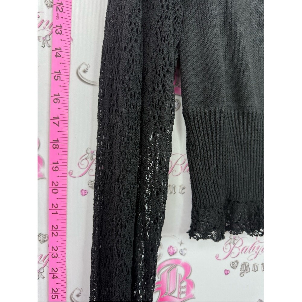 DRA LOS ANGELES shirt black Lace Sleeve Knit Top new with tags - Picture 4 of 15